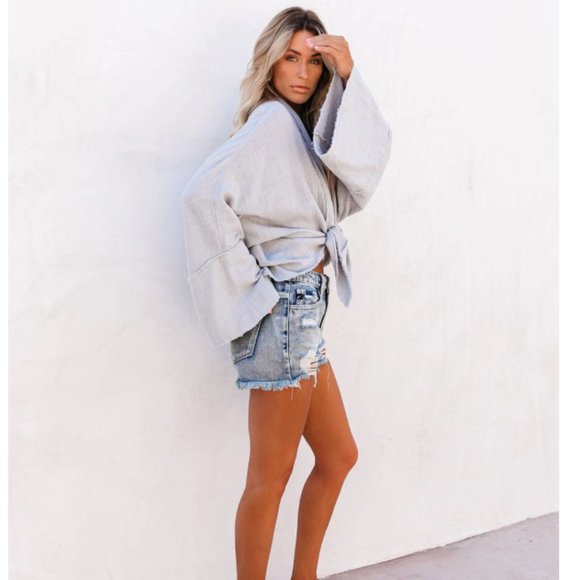 SOLICE Tie Front Beach Blouse - Picture 12 of 16